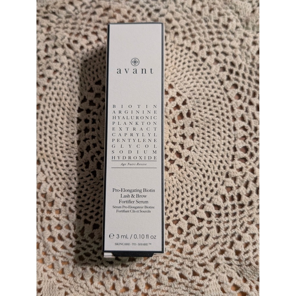 NIB Avant Skincare Pro-Elongating Biotin Lash & Brow Fortifier Serum 3ml 0.10oz